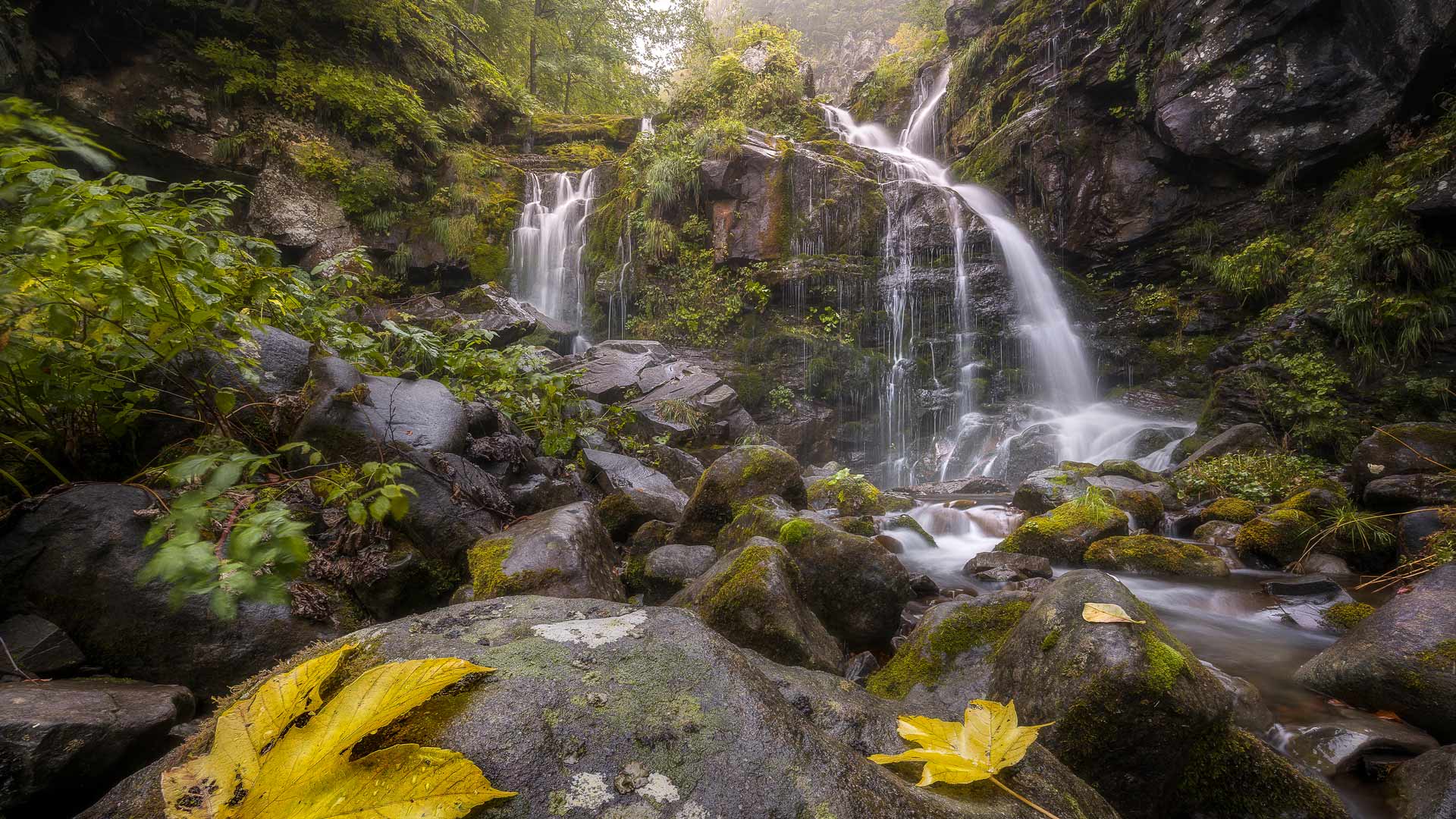穿过群山的蜿蜒小路|达尔达尼亚瀑布，博洛尼亚，意大利 |© Alberto Ghizzi Panizza/Minden