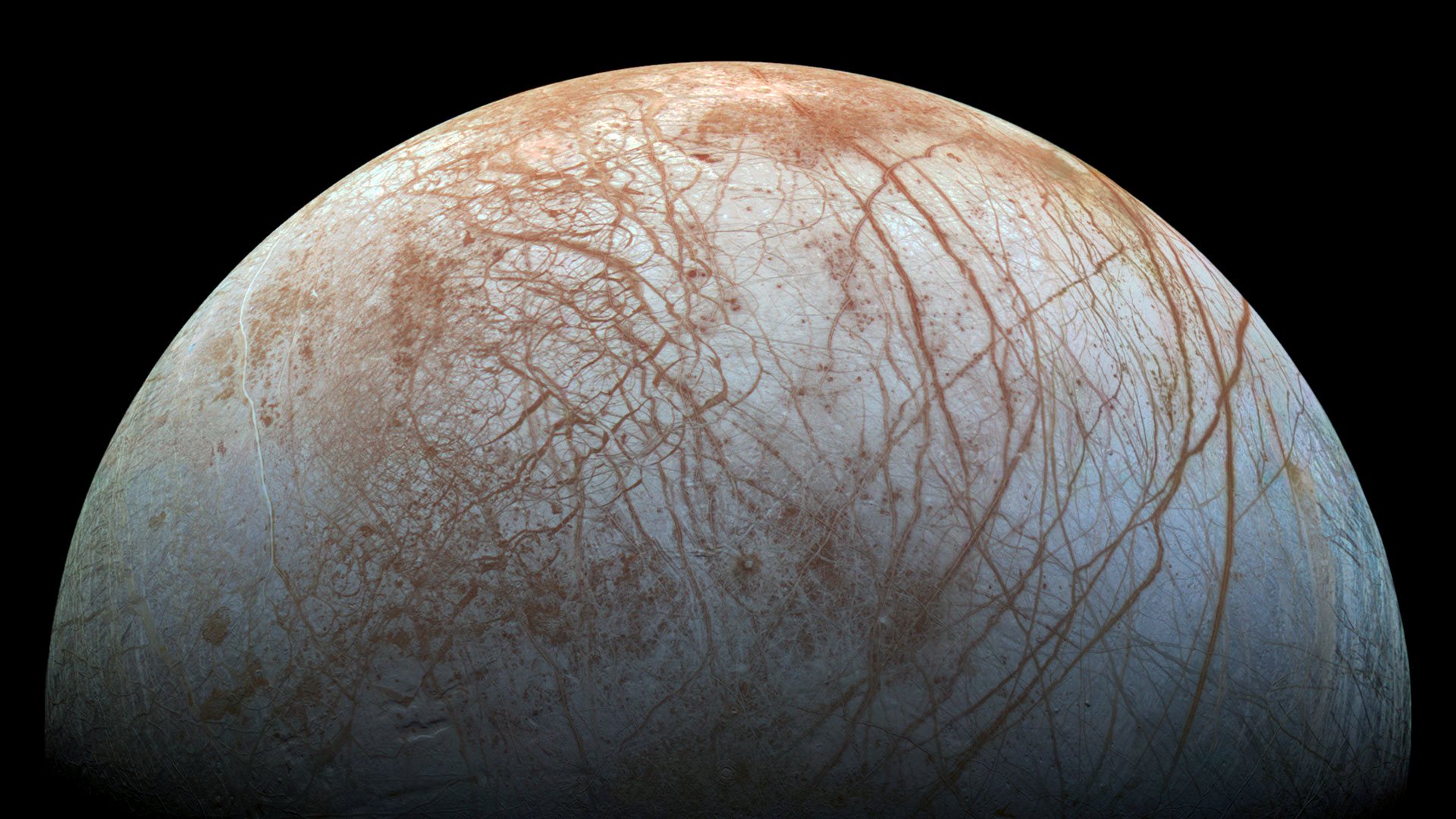 一轮蓝月亮|木星的冰卫星木卫二 |© NASA/JPL-Caltech/SETI Institute