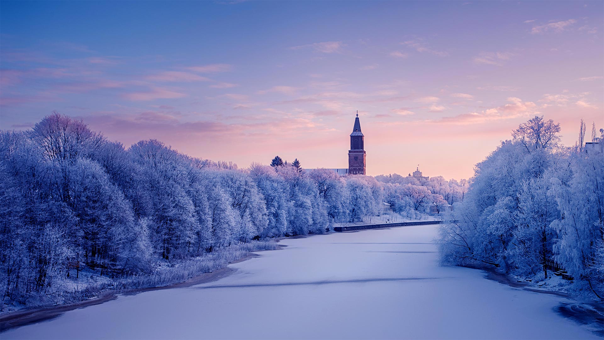 冰雪皑皑的芬兰|横贯图尔库的奥拉河, 芬兰 |© Jarmo Piironen/Alamy